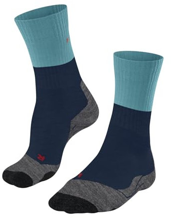FALKE Damen Wandersocken TK2 Explore W So Wolle Funktionsmaterial antiblasen dick 1 Paar, Blau Blue Pond 6598, 35-36