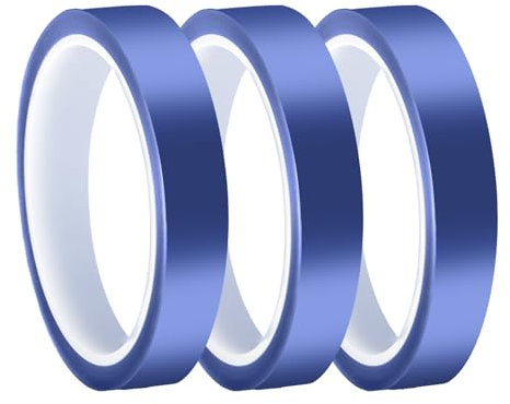 BEASAFY 3 Rollen 20mmx33m Hitzebeständiges Klebeband, Hochtemperatur Blaue Sublimation Klebeband, Starke Paste Thermo Klebeband Geeignet für 3D-Drucker, Elektronische Leiterplatten