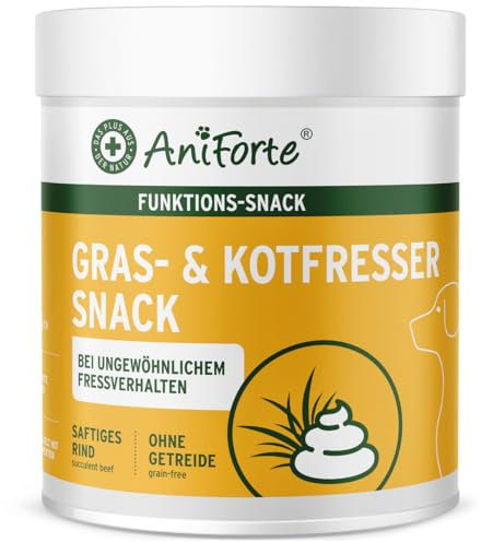 AniForte Gras- & Kotfresser Snack 300g für Hunde – bei Fressen von Gras & KOT, beruhigt den Magen, Grasfresser Drops mit Heilerde, Ulmenrinde, Flohsamen & Präbiotika, 100% natürlich