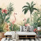 Papel Pintado Flamenco Pared 3D Papel Tapiz - Animales De La Selva Tropical Murales Tapiz Fotomural para Sala Cuarto Oficina Salón Tv Fondo Pared Dormitorio Decoración