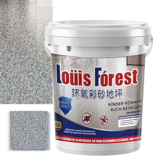 Pintura epoxi de color arena para pisos, pintura epoxi Louis Forest impermeable, revestimiento de piso epoxi con efecto mármol de alto brillo, arena de colores autonivelante, pintura de pisos de