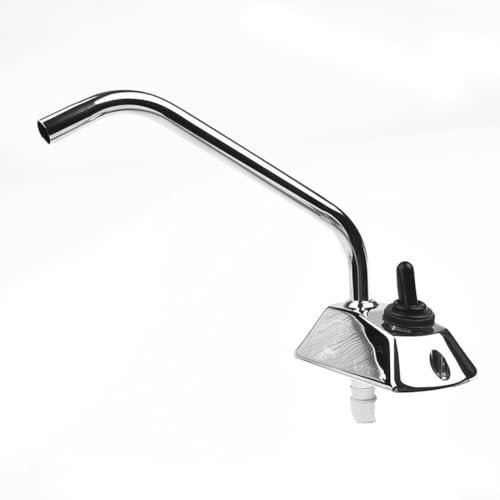 12 V DC Wasserhahn mit Kippschalter ideal, Stufenlose Dosierung vom Wasserstrahl, für Schalter Wohnmobil Camping Caravan für Boots, Mattchrom + Schwarz