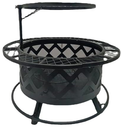 Foyer, réchaud de Barbecue extérieur Multifonctionnel, réchaud intégré de Table Basse, Gril Rotatif, adapté au Barbecue extérieur et à la préparation du thé,A01