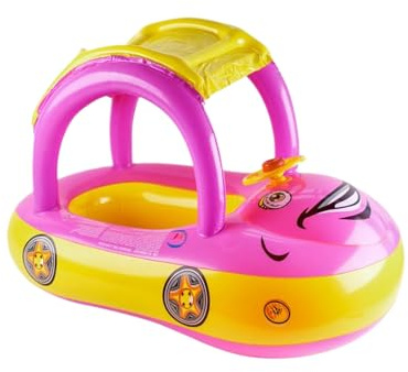 Schwimmring für Kinder im Pool | Schwimmer für - Aufblasbares Spielzeug mit Sonnendach, Form Auto und Rad für Strand Sommer See