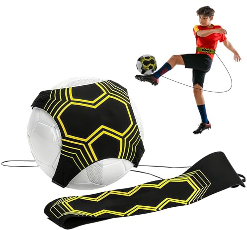 Griwuut Fußball Kick Trainer Solo, Einstellbar mit Gürtel & Gummiband, Fußball Trainingshilfe für Fußballtraining