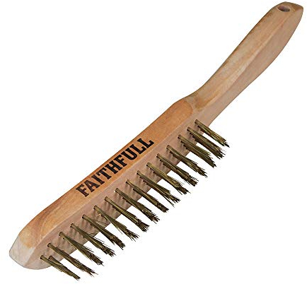 Faithfull FAI680B4F Brass Wire Scratch Brush Four Row
