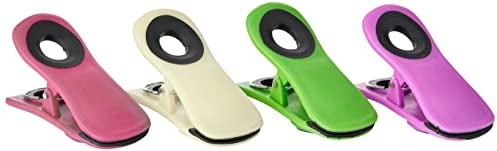 KitchenCraft Chunky Magnetic Clips for Food Bags and Memos, Plastic, Assorted Colours, Set of 4
