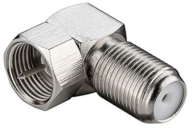 Goobay 67316 Winkeladapter, F-Stecker > F-Buchse 90° - Kupfer