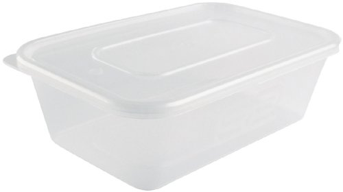 Microwavable Plastic Takeaway Containers with Lids 650ml, Pack 250 | Leakproof secure-fit lids prevent commercial catering spills, keeping takeout orders fresh and hot during transport.