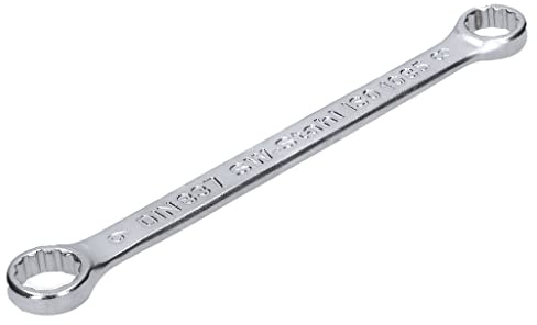 SW-Stahl 01302L Doppelringschlüssel 8 x 9 mm, Flach, 12-Kant, DIN 837 | Gerader Ringschlüssel aus Chrom-Vanadium, Pro Drive Wellenprofil für hohe Drehmomente, 115 mm Länge, Schlanke Bauform