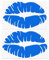 HastingsDesigner 2x Lips - Lipstick Mark, Kiss, Sexy, Girl Driver Stickers for Car/Van/Laptop, Vinyl Decals suitable for Wall, Window, Bumper or any smooth surface (Blue)