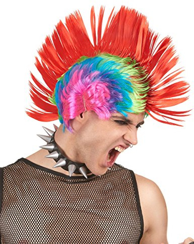 Multicolor Punk Perücke für Herren - Andere