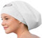 Badekappe für Lange Haare - Extra große Badekappe Damen Herren - Schwimmkappe - Badehaube - Hochwertige wasserdichte Silikon Schwimmmützen - Dreadlocks Haarverlängerungen Afro Haarwebart (White L)