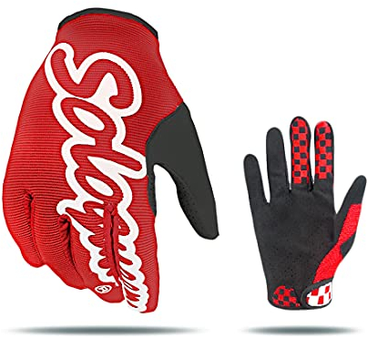 SOLO QUEEN Handschuhe für SIM Racing | Karting | ATV | alle Lenkrad Games | Kunstleder (Rot,XL)
