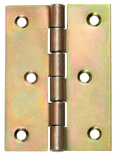 50 Möbelscharniere Gerollte Scharniere Türscharniere Möbelband Verzinkt 80 x 60 mm Gelb Verzinkt