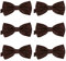 DonDon 6er Set Herren Fliege 12 x 6 cm gebunden und längenverstellbar braun