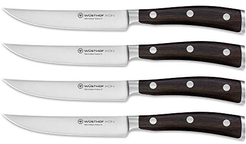 WÜSTHOF Ikon Steakmessersatz mit 4 Messern, Rot