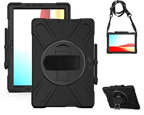 Surface Pro X Case with Pen Holder | SIBEITU Microsoft Surface Pro X Case 13 Inch Tablet | Hard Durable Rugged Protective Cover w/Handle Shoulder Strap for Surface Pro X 2019 | Black
