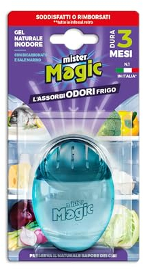 Mr Magic, Ovetto Assorbiodori Frigo, con Bicarbonato e Sale Marino, Mantiene Inalterato l'Aroma dei Cibi, Durata fino a 3 Mesi