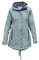 MADSea Damen Regenmantel Friesennerz 620 | halblanger wasserdichter Regenparka | winddicht mit maritimen, weiß/blauen Innenfutter, Hellblau, Größe:44