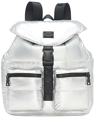 DKNY Damen Avia Backpack Rucksack, Silber/schwarz, Einheitsgröße