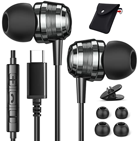 USB C Kopfhörer für Samsung Galaxy S25 S23 S22 Ultra S24 S21 FE A55 A35 A56 A54 A16 5G High Fidelity Stereo HD Sprachanruf USB C Headset für iPhone 15 16 Pro Max Galaxy Z Flip 5 Pixel 8 7