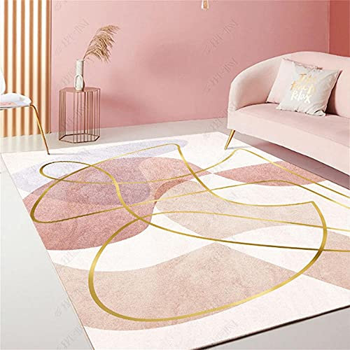 RUGMRZ Tapis Chambre Fille Antidérapant pour Golden Rose Beige Moderne Minimaliste Abstrait Graphique Garcon Adolescent 80X160cm