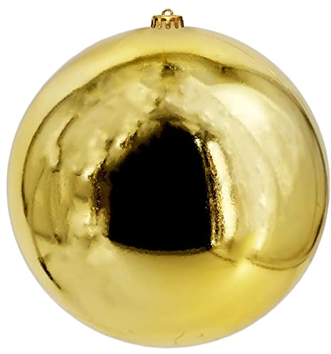 XL Weihnachtskugeln Ø 20cm - Christbaumkugeln - bruchsicher und stoßfester - Christbaumschmuck -1 Stück - Baumschmuck Weihnachten Deko - Gold - glänzend