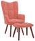 INLIFE Relaxsessel mit Hocker Rosa Samt-8066