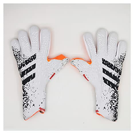 Torhüterhandschuhe Kinder, Kinder Fußballhandschuhe, verdickte Fußball -Torhüterhandschuhe Neue Keeper's Handschuhe Männer Kinder Torwart Kinder Fußballausbildung (Color : White, Size : 6)
