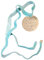 Los Eventos de la Tata – Medaille Brautstrauß – Brautstrauß – Medaille Bouquet für Hochzeit (Ein Himmel, runde goldene Medaille, Schnur Mint)