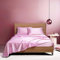 Spannbettlaken Satin 180x200cm Boxspringbett Rosa Seide Glänzend Muster Glatt Bettlaken Seiden Spannbetttuch 180 x 200cm Uni Pink Spannbetttücher für Topper Matratze bis 25 cm