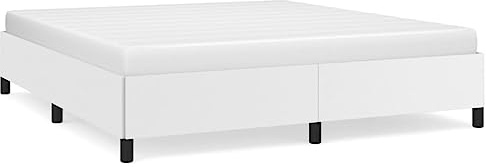 vidaXL Bed Frame without Mattress White Super King Faux Leather