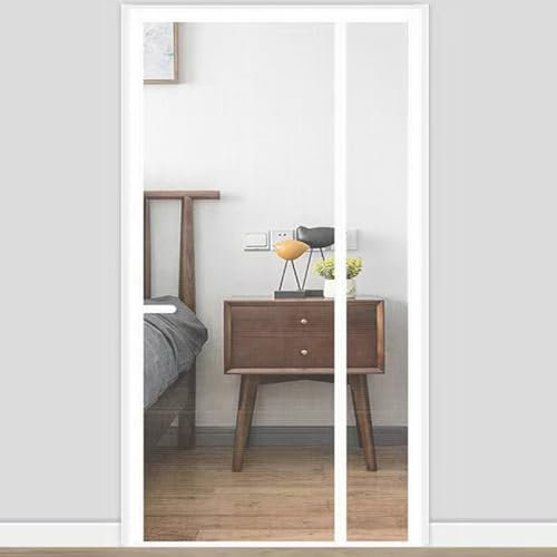 Moustiquaire magnétique pour porte - 200x210 cm - Fermeture automatique anti-rétractation pour balcon, salon, salle de bain - Maille fine - Facile à installer,blanc