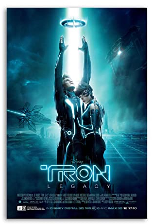 NOEMOHA Tron Legacys Filmposter, dekoratives Gemälde, Leinwand, Wandposter und Kunstdruck, modernes Familienschlafzimmer-Dekor-Poster, 20 x 30 cm