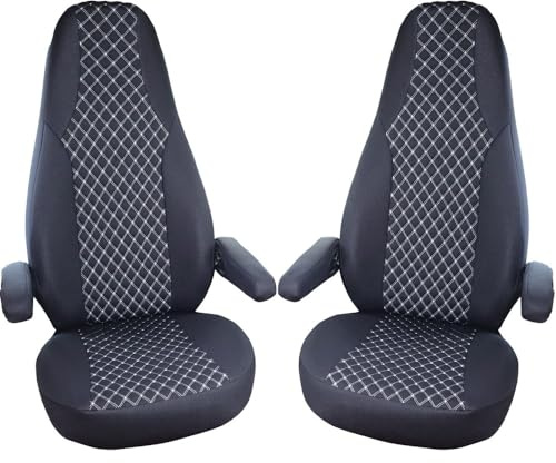 BREMER SITZBEZÜGE Wohnmobil Schonbezüge für ISRI Sitze in Schwarz/Weiß (WMI708)
