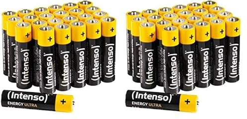 Intenso Energy Ultra AAA Micro LR03 Alkaline Batterien 24er Box, Gelb-Schwarz (Packung mit 2)