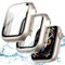 JETech Cover Impermeabile con Pellicola Protettiva per Apple Watch SE (2022/2020) / Series 6 5 4 40mm, Integrato Vetro Temperato Film PC Rigido Protettiva Completa Custodia, 2 Pacco (Galassia)