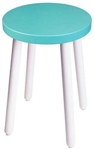 Spec-Wood Hocker Holz - Barhocker Holz - Kleiner Hocker - Küchenhocker - Blumenständer Holz - Couchtisch klein - Holz Deko - Pflanzenständer - Hocker Rund - Minze/Weiß