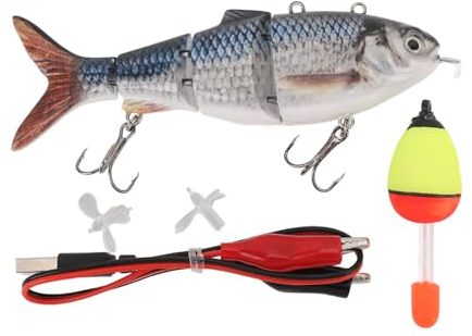 Elektrischer Köder, über USB Wiederaufladbar, Automatischer Schwimmköder, Simulationsdesign, Mehrgelenkiger LED-Elektroköder Zum Angeln (BL-2042)