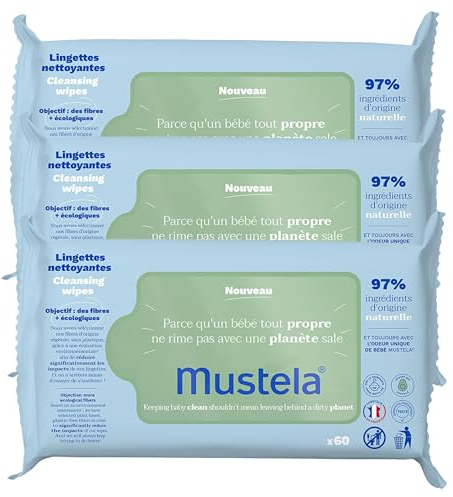 Lingettes nettoyantes à l'avocats Bio | Nettoie efficacement et en douceur | Peau douce et hydratée | Visage, mains et siège | Fabriqué en France | Lot de 3x60 lingettes