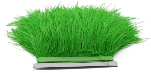 Ribete de plumas de avestruz para decoración de bodas, joyas, manualidades, vestidos, chales, accesorios de 10-15 cm, adornos de plumas para costura, color verde claro, 10-15 cm