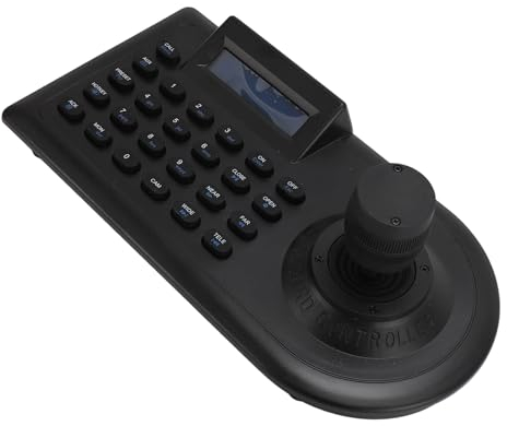 Yusat PTZ-Kamera-Controller-Tastatur, Multifunktionale Steuerung, 32 DVR, 256 Dome-3D-Joystick-Tastatur mit LCD-Bildschirm, RS485-232-Schnittstelle (EU)