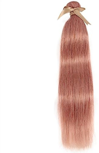 Extensions de Cheveux Bundles de cheveux raides brésiliens 100% armure de cheveux humains Rose Gold Pink Color Remy Hair 3 Bundles Extension de Queue(18 18 18 18)