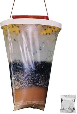 FENGCHUANG 1 Pièces Piege a Mouche, Apportez Un Appât Fly Trap, Piege a Mouche Exterieur, Capture 20,000 Mouches, Convient aux Jardins, Fermes, Hangars pour Animaux, Poubelles, Ecuries