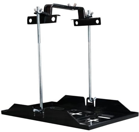 Battery Hold Down Tray Kit Metal Battery Tray Holder with Adjustable Bracket Clamp for Cars Boats Marine