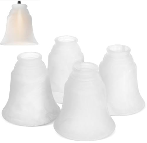 STOBAZA - 4 Pack Ceiling Fan Light Cover, Frosted White Fan Globes Lampshade Replacement for Lamp Hanging Lamp, Wall Sconces, 5.11