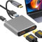 YANGUN 4 in 1 USB C to Dual HDMI Adapter, USB Type C to Dual Monitors Multiport Adapter, 4K@60Hz and Dual 4K@30Hz, USB Type C to Dual Monitors for MacBook Pro/Air, iPad, Surface, Dell and more