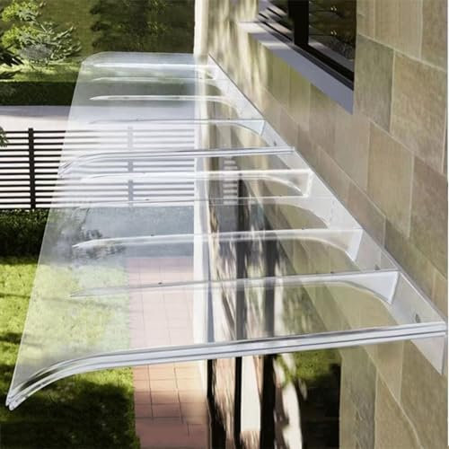Fenstermarkise, Taifun-resistent, transparentes Regenschutzdach aus Polycarbonat, unsichtbar, selbstreinigendes Markisendach, Schutz vor den Naturelementen Regen, Schnee und Wind (40 x 40 cm