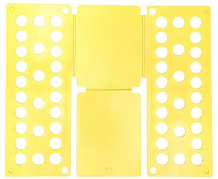 Reykentu Kunststoff-Kleidungs-Faltbrett für Kinder, Wäscheordner, Hemd, Faltbrett, Heimaufbewahrungswerkzeug für Kinder, Erwachsene, Gelb